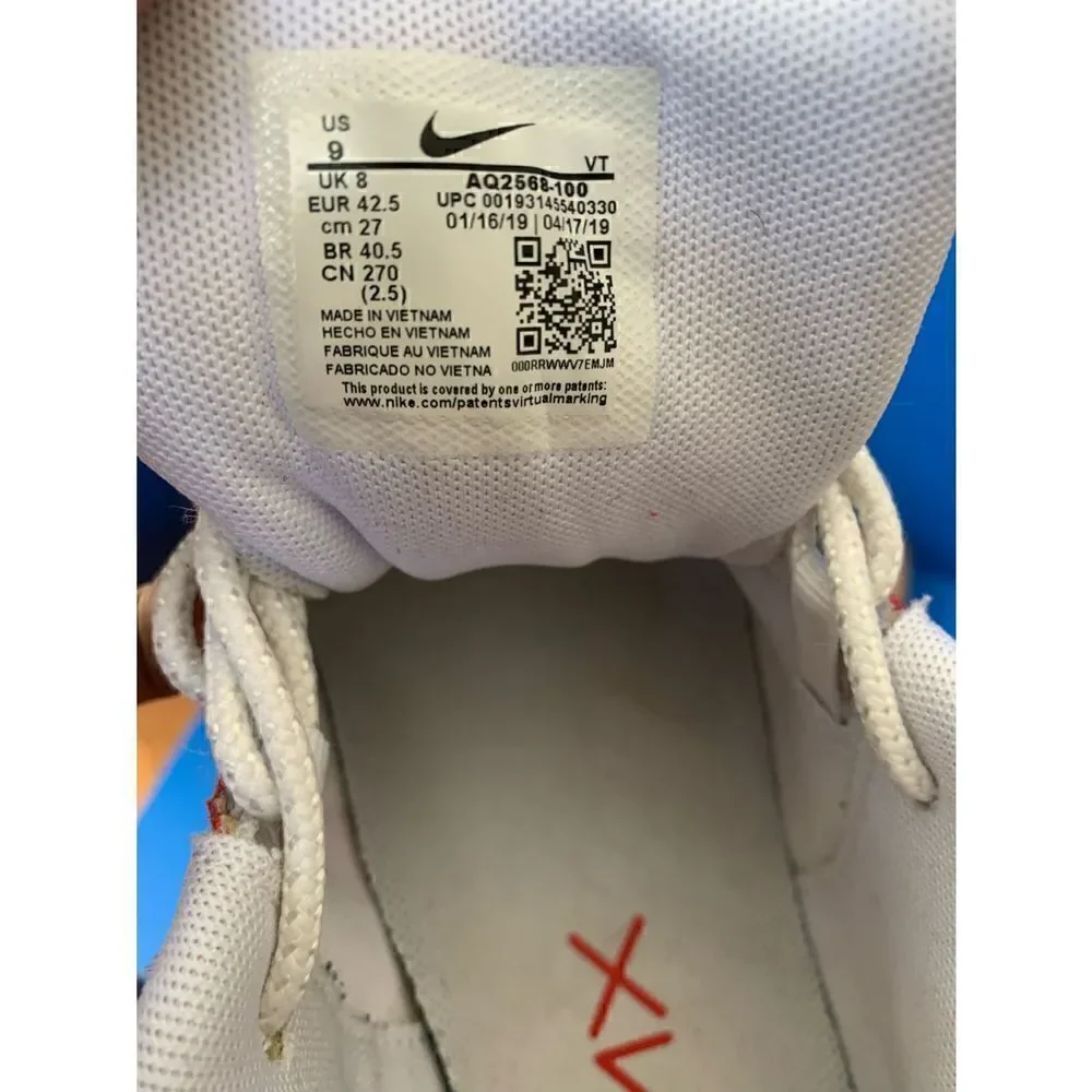 NIKE AIR MAX 200 WHITE UNIVERSITY RED SILVER AQ2568-100 Size 9